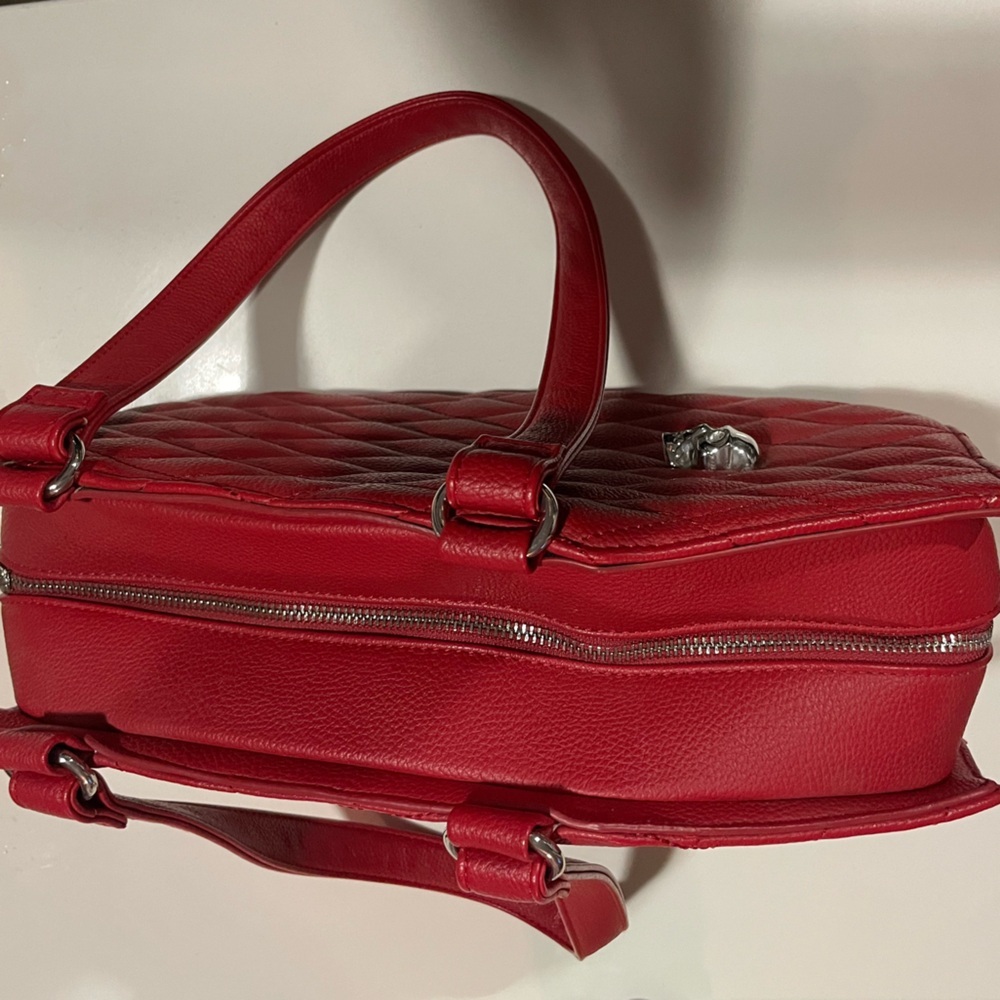 Lux De Ville Matte Red Coffin Handbag Rockabilly Skull Purse - Picture 4 of 12